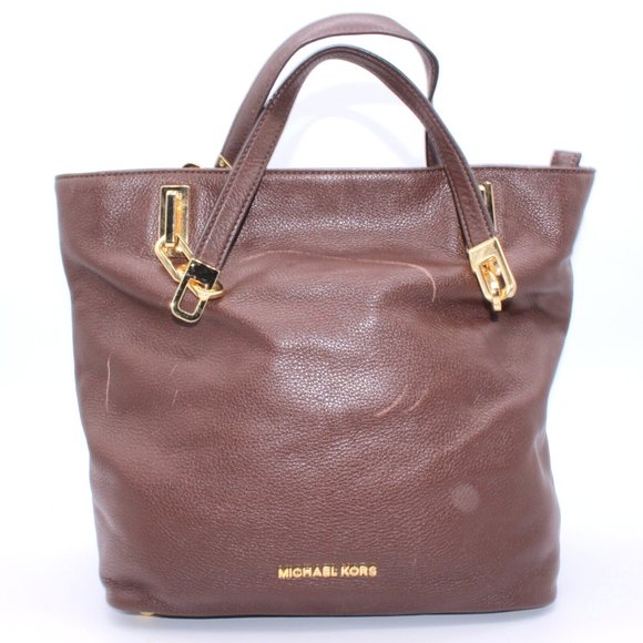 Michael Kors Jet Set Dark Brown Pebble Leather Tote - New with defects - Picture 1 of 15